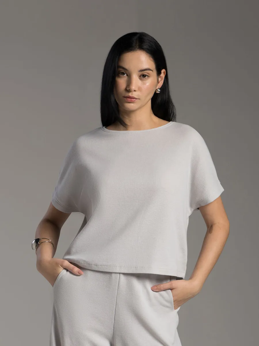 Basicamente, Blusa Tech Cropped Waffle Anti Odor Feminina - BASICAMENTE