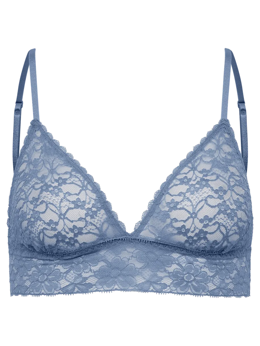 Loungerie, Sutiã Triângulo Renda Sweet Lace Azul Glacial
