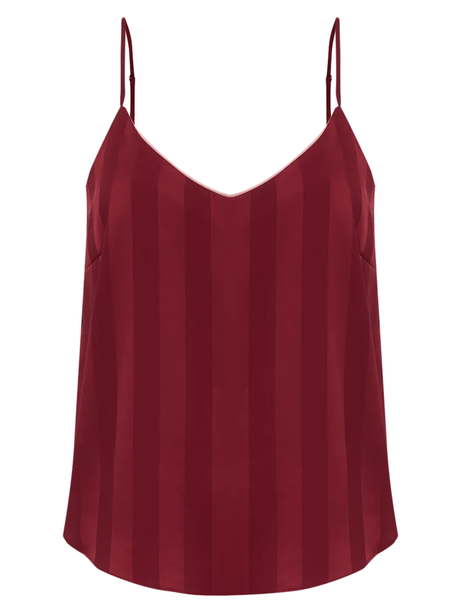 Loungerie, Camisete Sem Manga Cetim Ariel Vinho Cabernet