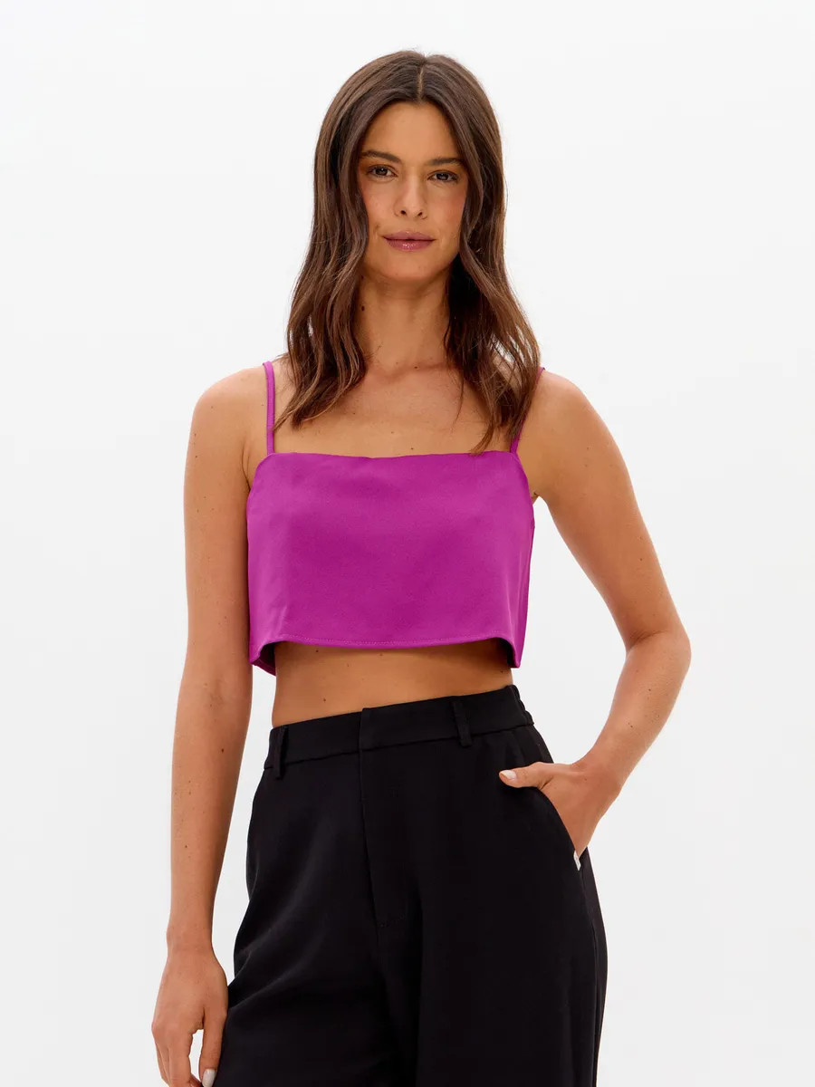 Lança Perfume, Top Cropped Decote Reto