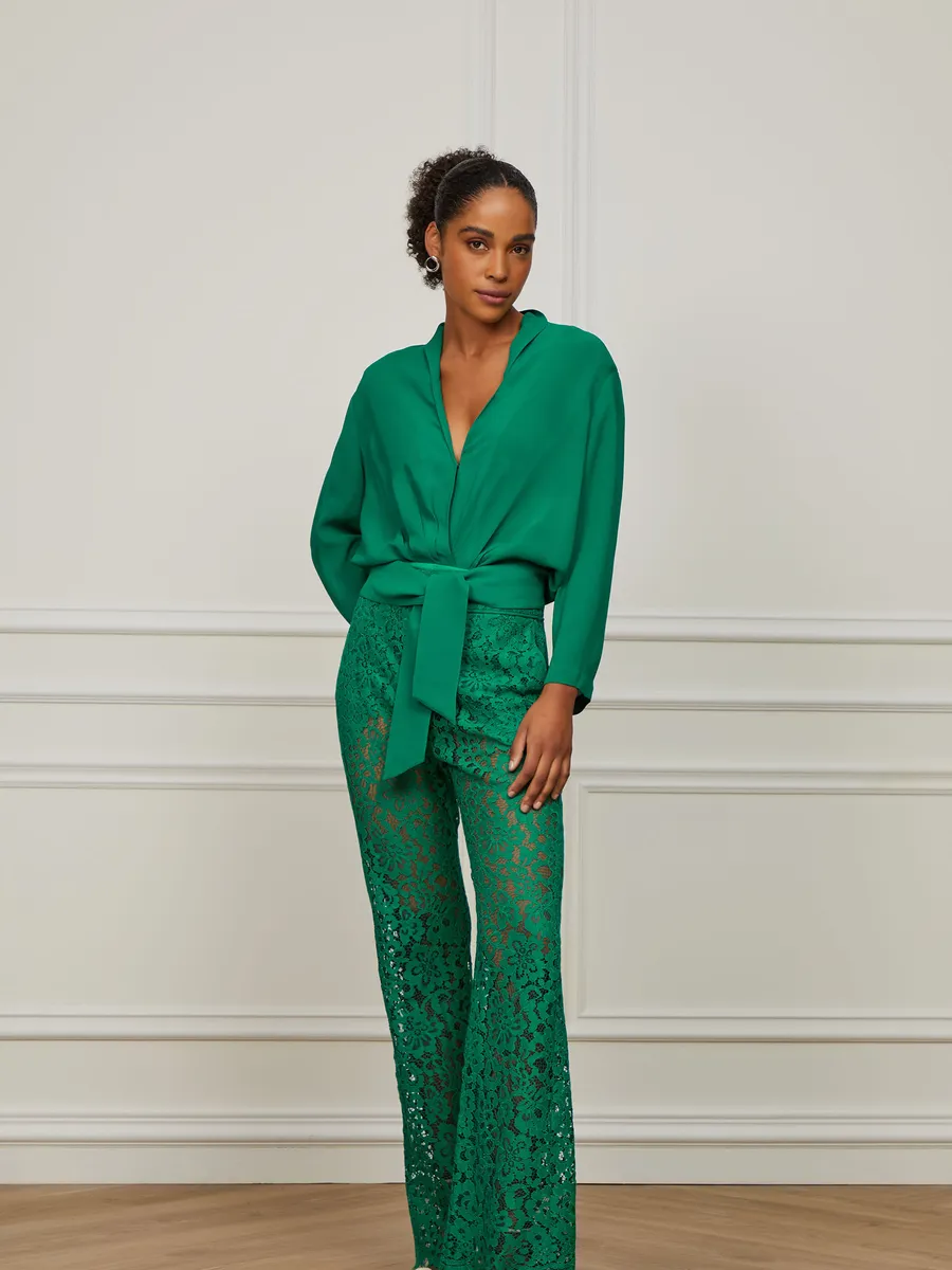 Animale, Calça Flare De Renda Verde