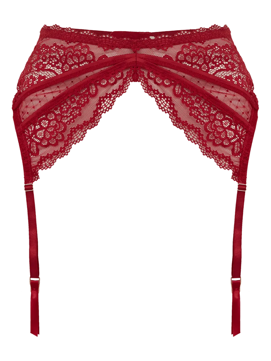 Loungerie, Cinta Liga Renda At Night Ii Vermelho Rio Red
