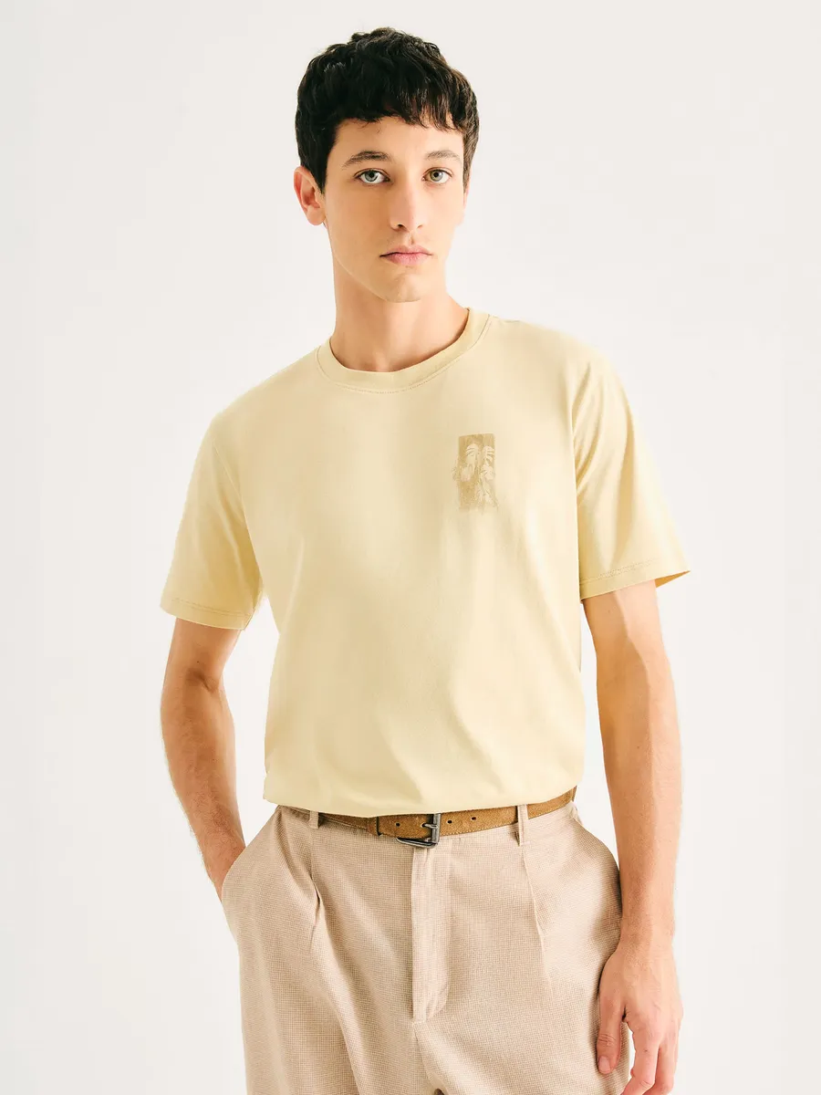 Hering Adulto, Camiseta Masculina Manga Curta Com Estampa - Bege