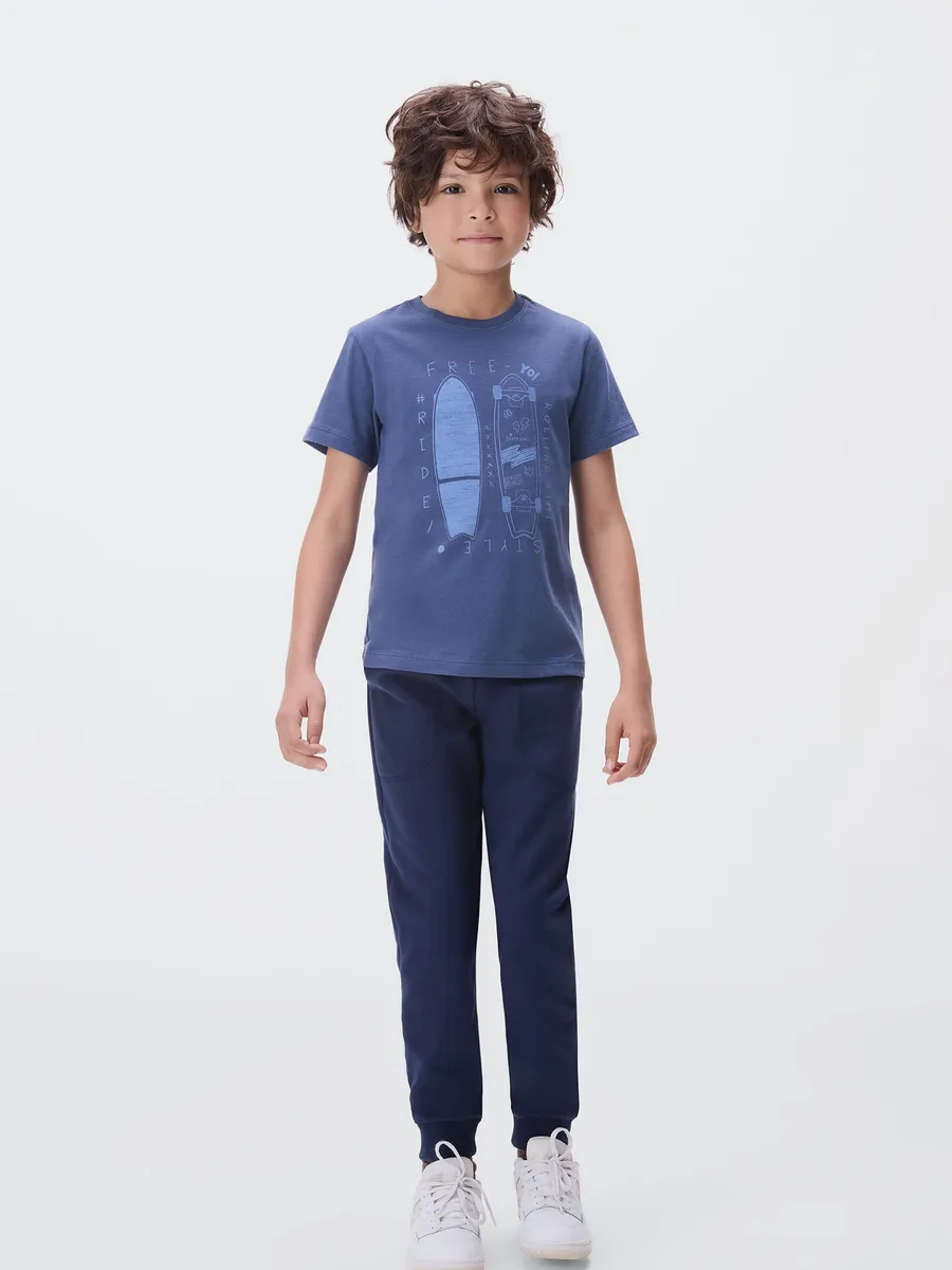 Hering Kids, Calça Básica Infantil Menino Em Moletom Peluciado Com Bolso - Azul