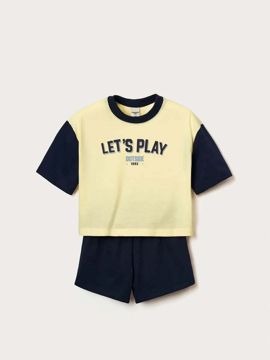 Hering Kids, Conjunto Curto Em Moletom Infantil Menina Com Estampa - Azul