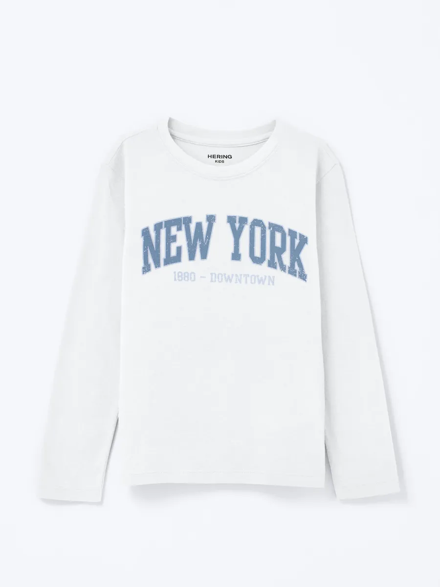 Hering Kids, Camiseta Infantil Menino Manga Longa Com Estampa Hering Kids - Branco