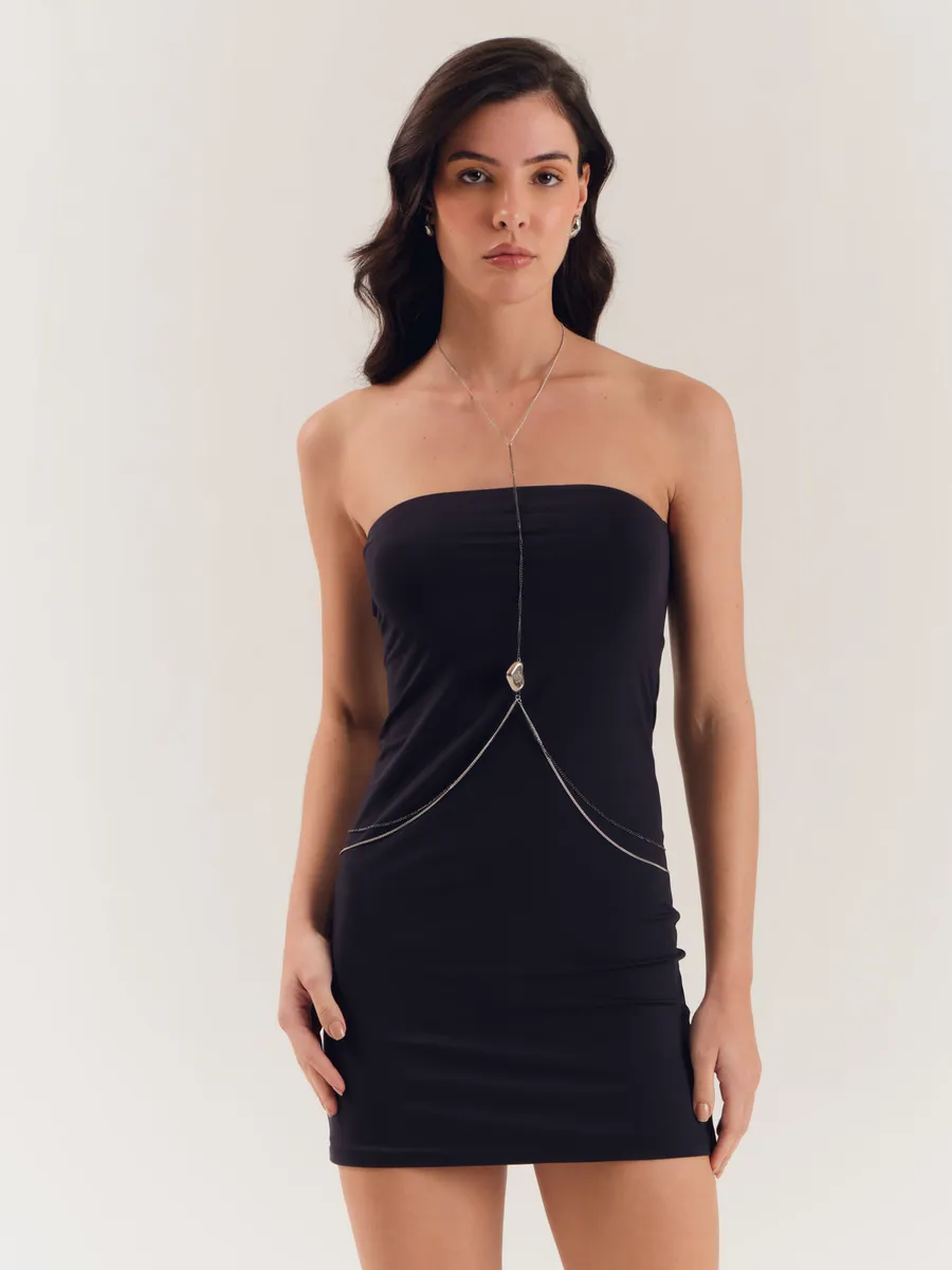 Zinzane, Vestido Poliamida - Preto