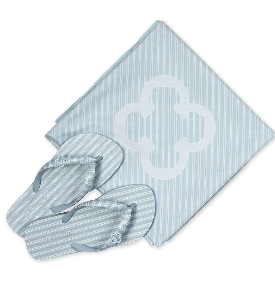 Capodarte, Kit Chinelo De Dedo Infantil Azul + Bolsa de Lenço