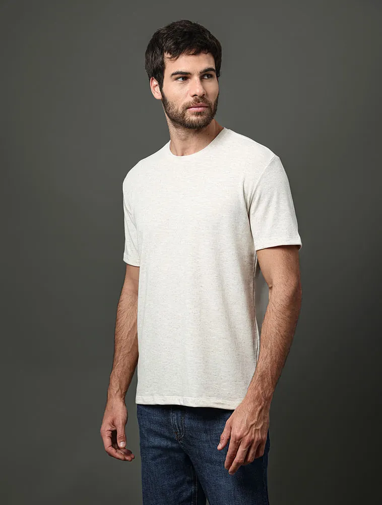 Calvin Klein Jeans, Camiseta Masculina Linho Calvin Klein Jeans - Off White