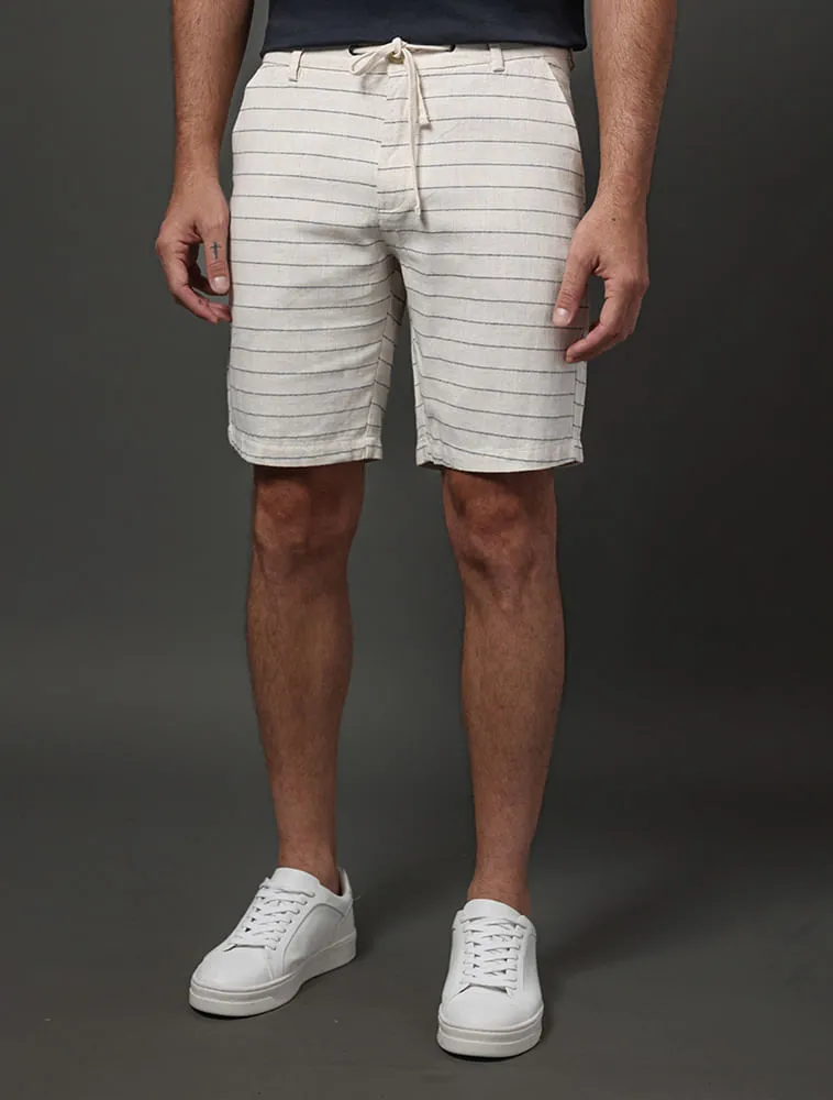 Calvin Klein Jeans, Bermuda Masculina Cotton Stripes  Calvin Klein - Off White
