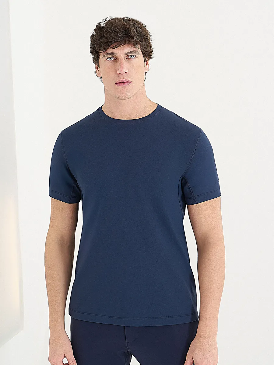 Urban, Camiseta Manga Curta Piquet Pima Tech Marinho