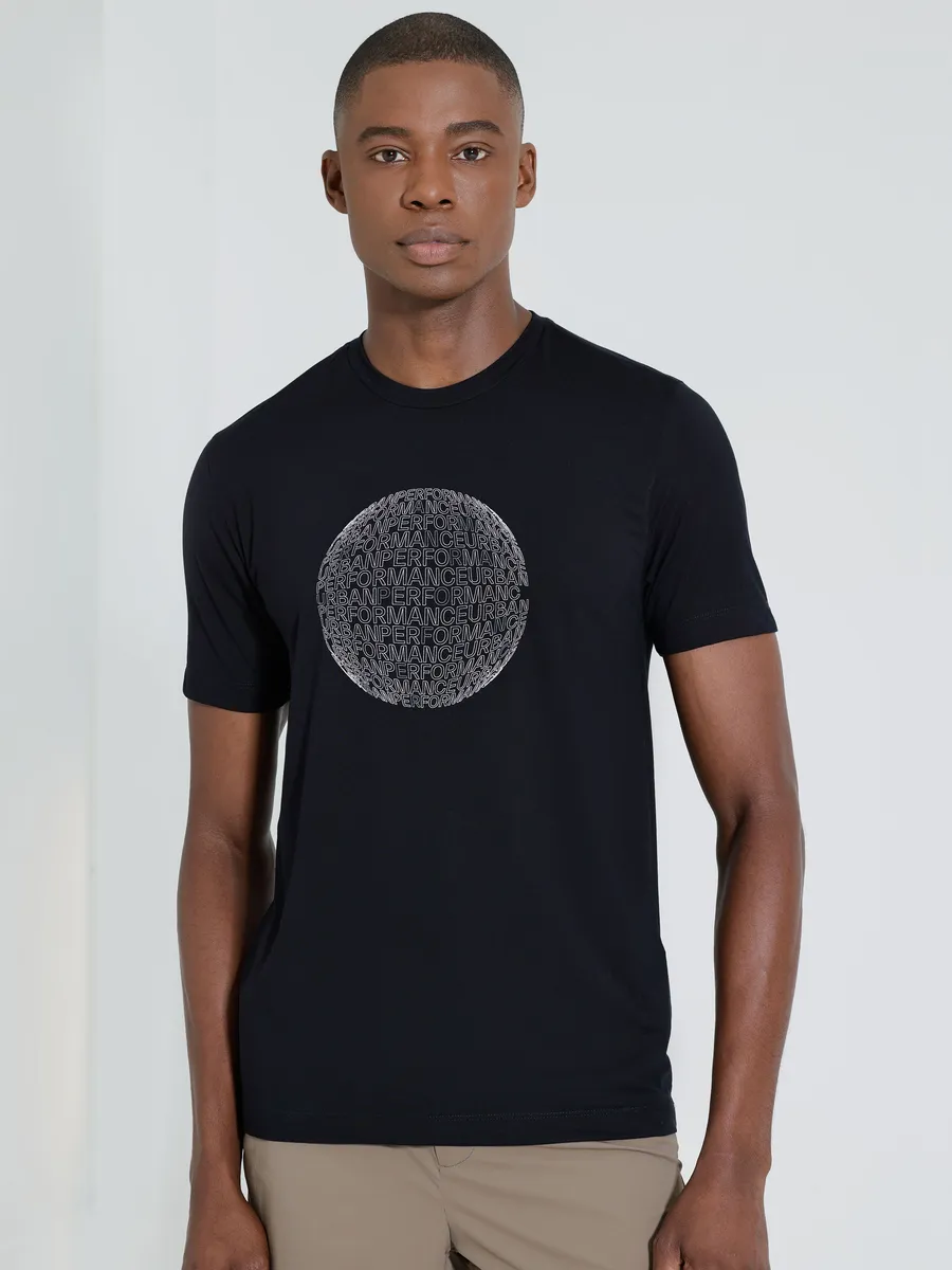 Urban, Camiseta Manga Curta Modal Print Global Preto