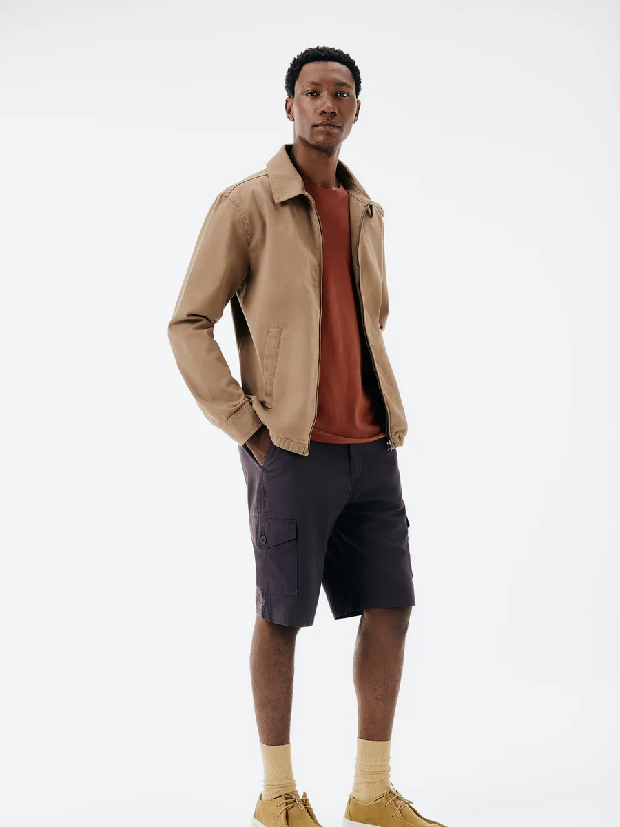 Hering Adulto, Bermuda Básica Masculina Cargo Em Sarja - Cinza