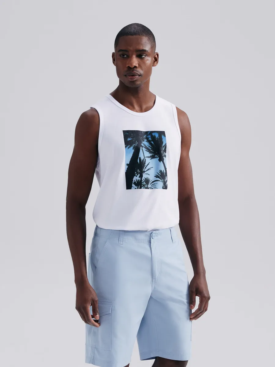 Hering Adulto, Bermuda Básica Masculina Cargo Em Sarja - Azul