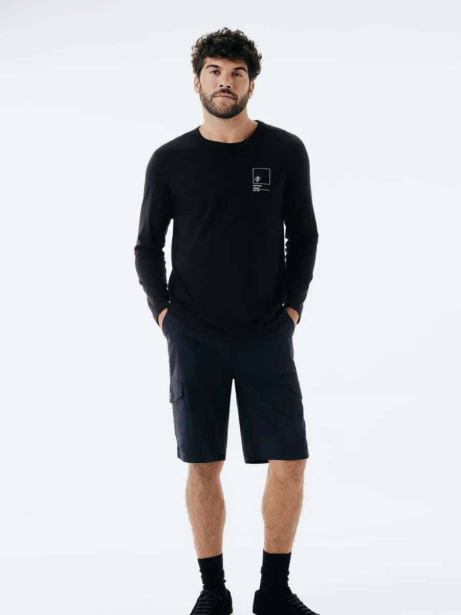 Hering Adulto, Bermuda Básica Masculina Cargo Em Sarja - Preto