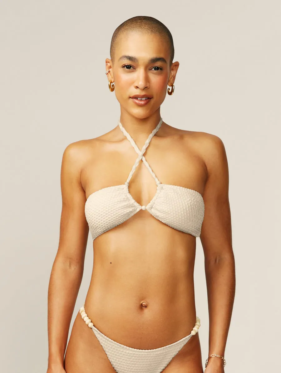 Hope Resort, Top Biquíni Bustiê Com Aviamentos Off White Vanilla