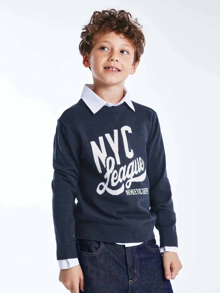 Hering Kids, Blusão Infantil Menino Em Tricô - Azul