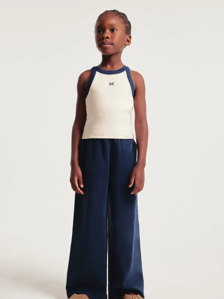 Hering Kids, Calça Infantil Menina Reta Em Peach Touch - Azul