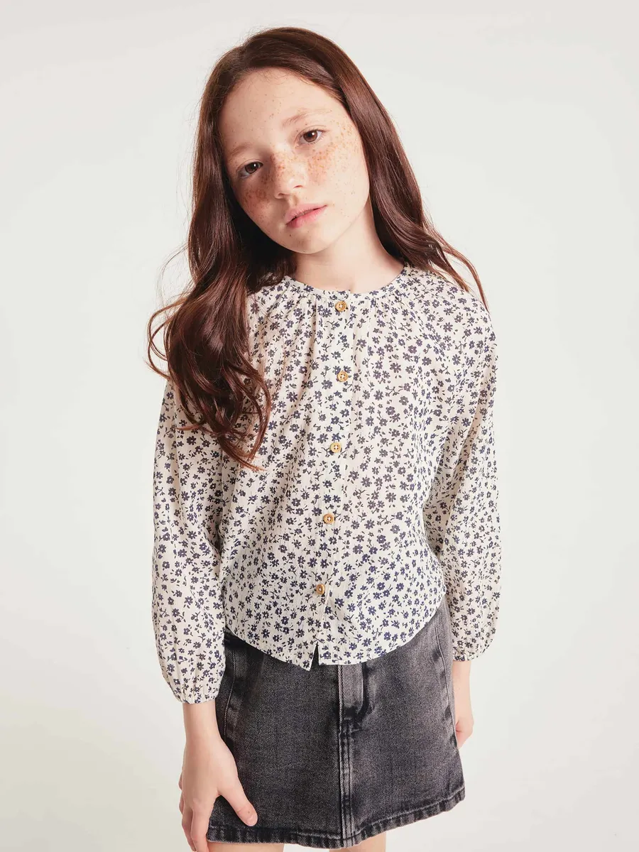 Hering Kids, Blusa Infantil Menina Manga Longa Estampada - Off white