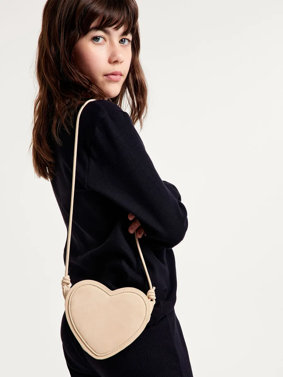 Hering Kids, Bolsa Infantil Menina Coração Em PU - Creme