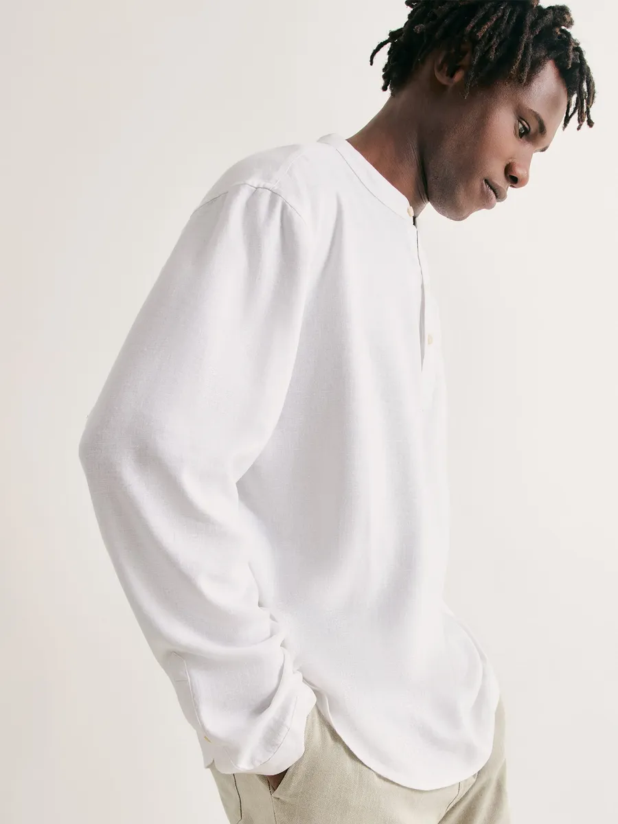 Hering Adulto, Camisa Bata Masculina Em Viscolinho - Branco