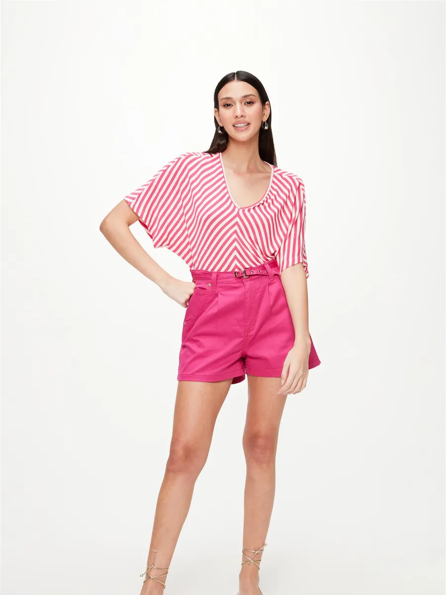 Damyller, Short de Sarja Solto Curto Off White