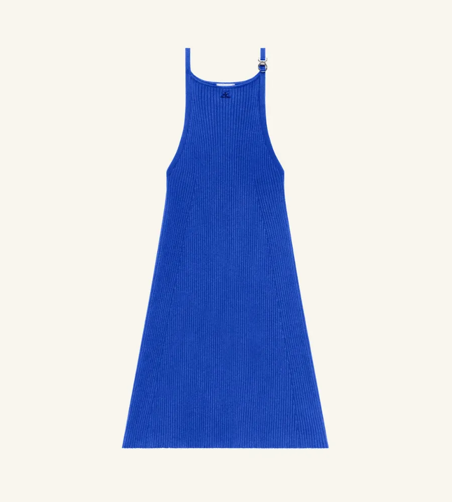 Courrèges, Vestido Buckle Rib Knit Courrèges