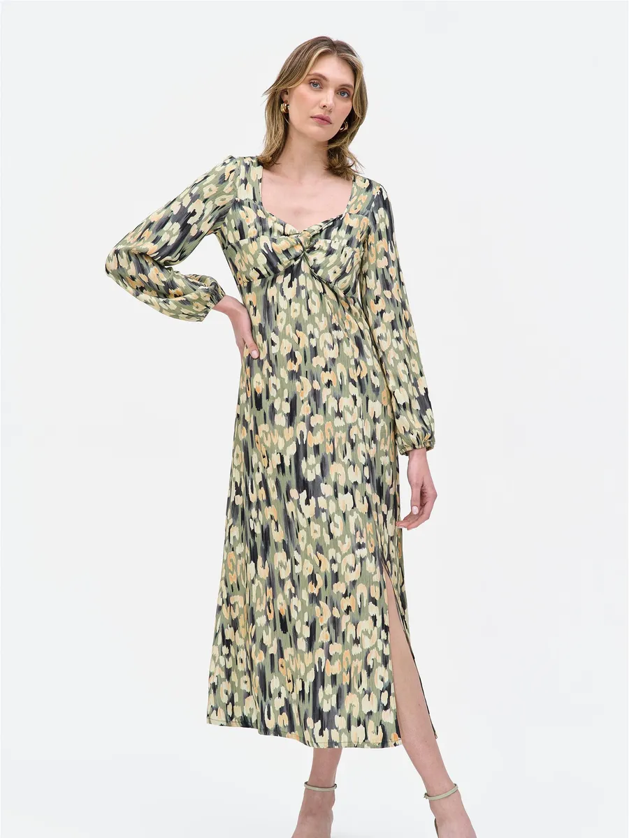 Damyller, Vestido Longo Animal Print Solto