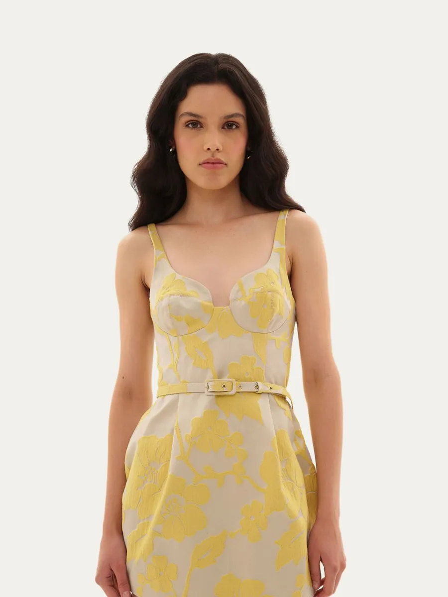 Framed, Vestido Mini Vaglione Framed - AMARELO