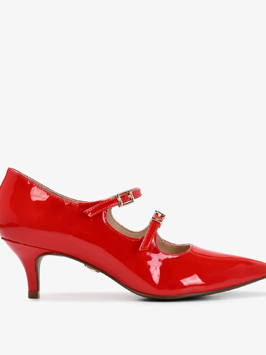 Jorge Bischoff, Scarpin Fivela Vermelho Couro Verniz