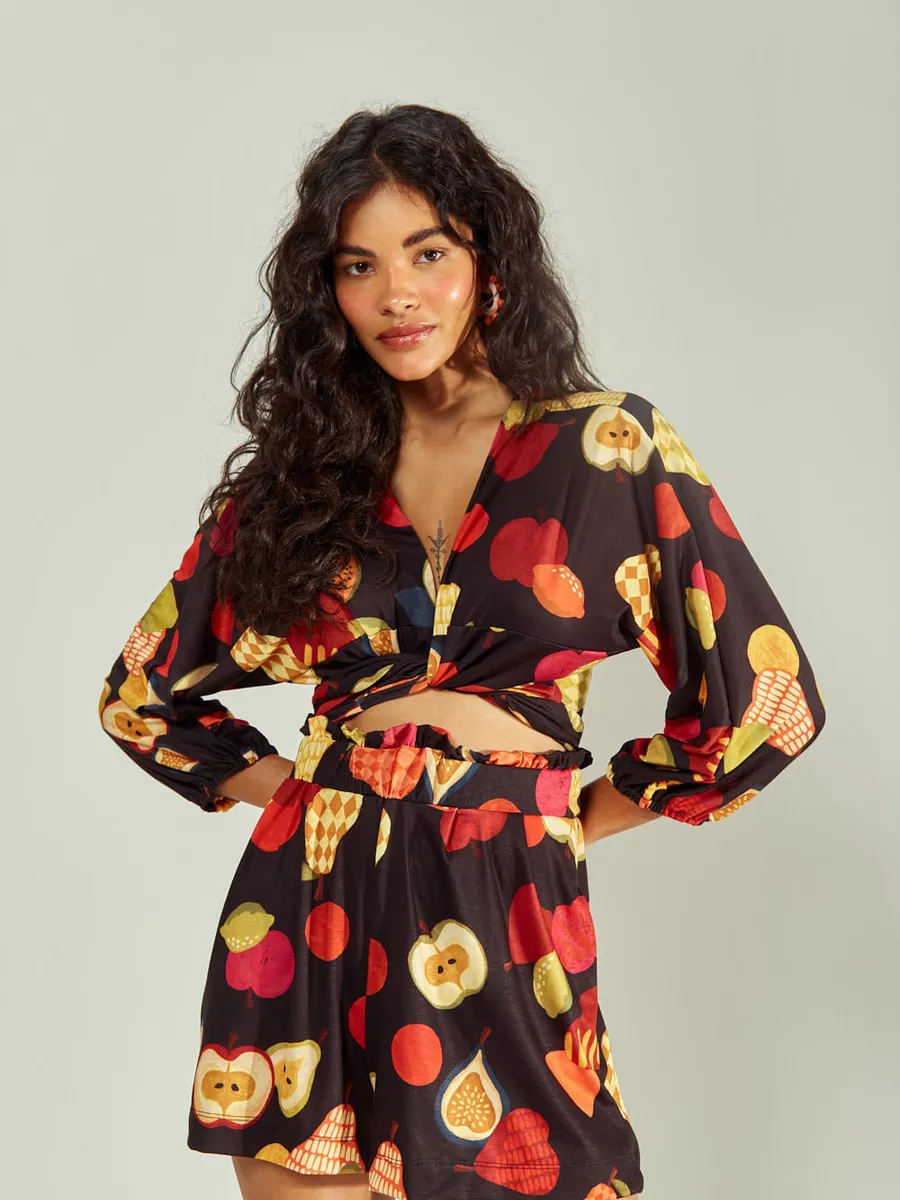Oh,Boy, Blusa Malha Estampa Frutada