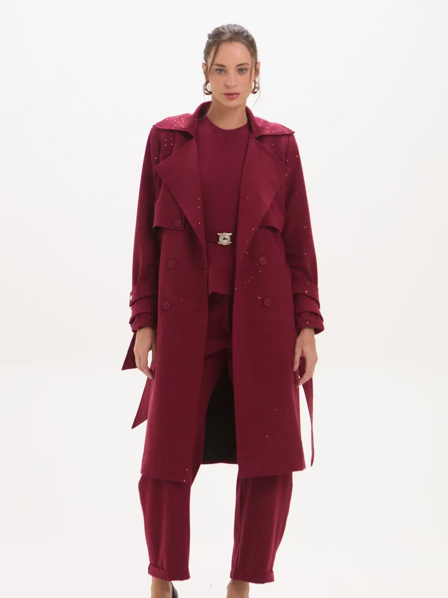 Le Blog, TRENCH COAT FLORA DARK WINE