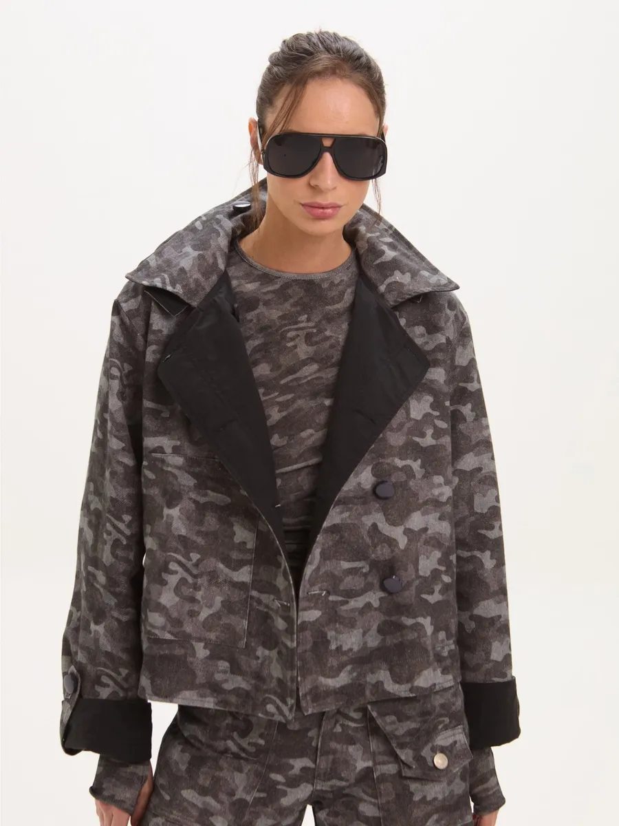 Le Blog, CASACO RAISSA GREY CAMOUFLAGE