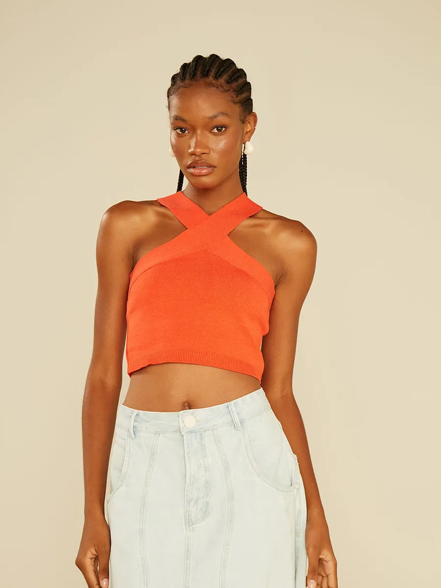 Oh,Boy, Top Tricot Decote Cruzado - Vermelho Gitano