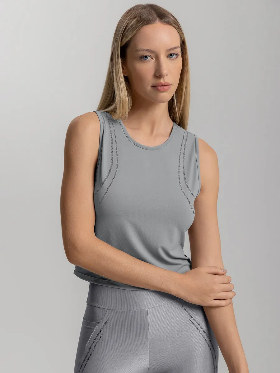 Lez A Lez, Blusa Cropped Sem Mangas Com Proteção Solar Move