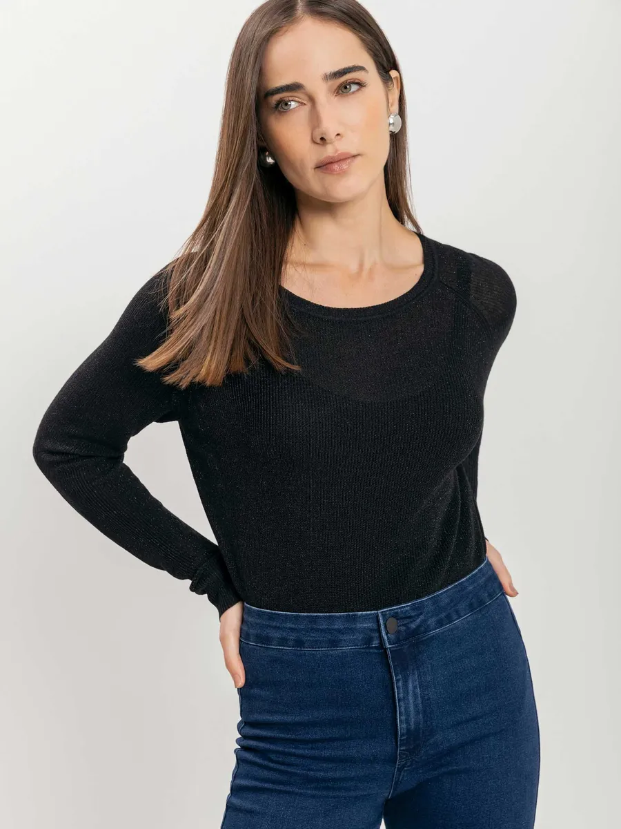Lez A Lez, Blusa De Mangas Longas Em Tricô